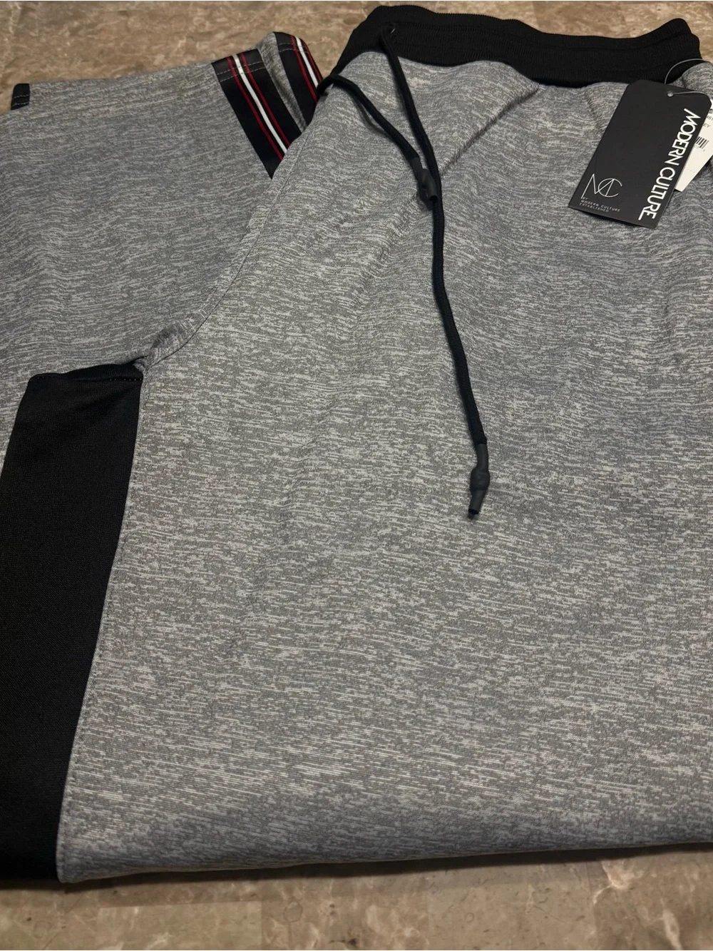 Modern Culture Men’s Light Grey Sweatpants 3XB NWT Black Side Stripe Jog